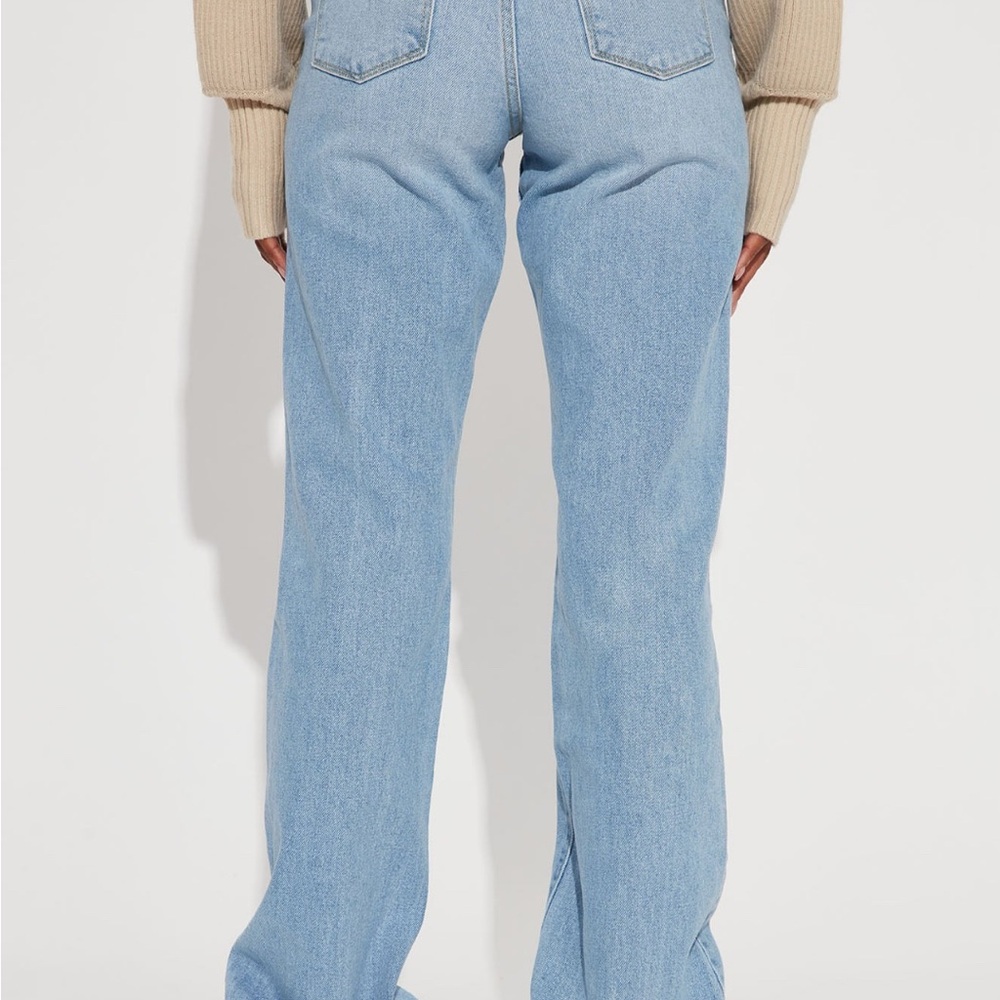 Fashion Nova Light Blue Straight Leg Jeans. SZ 15 NWT - Picture 3 of 9